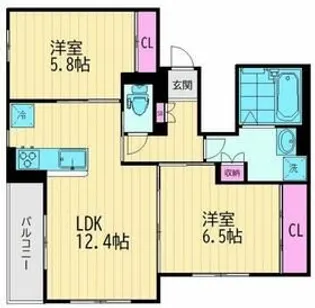 Le Sereno(ルセレーノ)【2階】の間取り