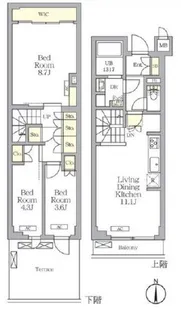 アジールコート都立大学【1階】の間取り