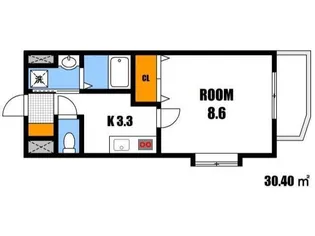 ディオパルテ祇園【1階】の間取り
