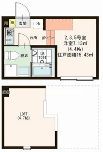 ハーモニーテラス三園A【1階】の間取り