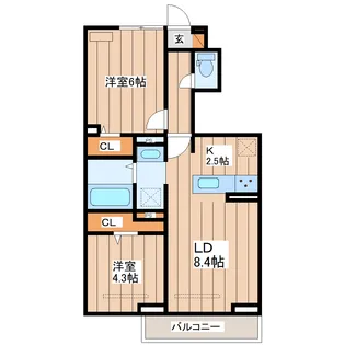 ペアガーデン泉 E【1階】の間取り