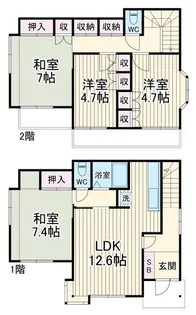 埼玉県越谷市東越谷6【一戸建】の間取り