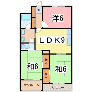 グランドハイツ田辺【3階】の間取り