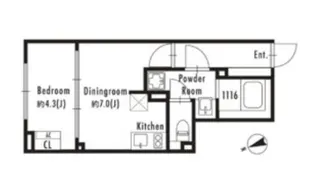 東京都新宿区市谷仲之町【マンション】の間取り