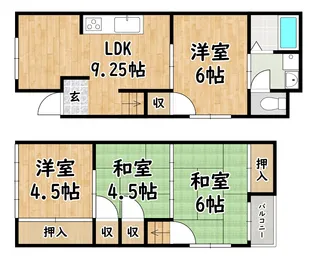大阪府東大阪市玉串町東3【一戸建】の間取り