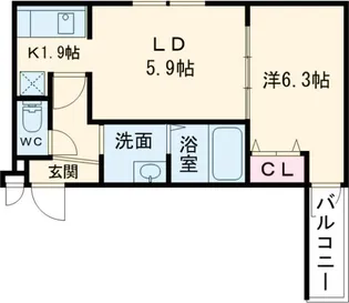 フジパレス諏訪ノ森III番館【3階】の間取り