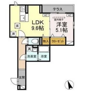Asset-Court堀之内【1階】の間取り
