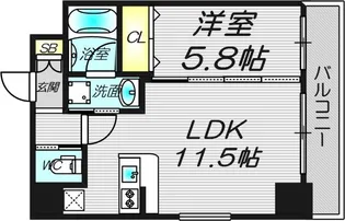 ORSUS新大阪【6階】の間取り