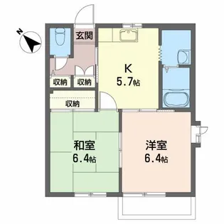 エスポワールII【2階】の間取り