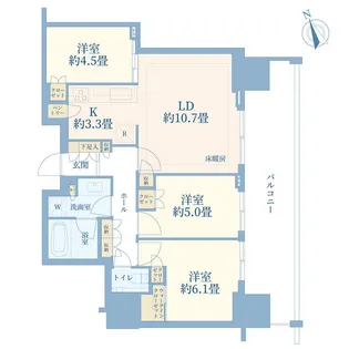 ブランズタワー芝浦【3階】の間取り