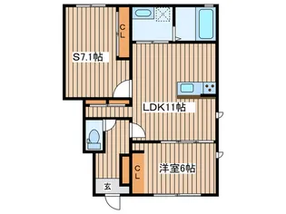 グレイス・フィールド小田原【1階】の間取り