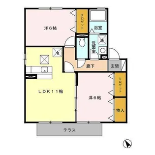 グランドール B棟【1階】の間取り