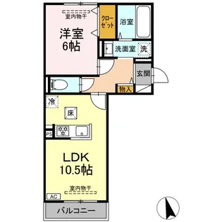 ヒルズスクエア【1階】の間取り