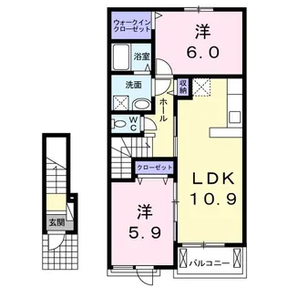 フェリーチェ・レガーロ【2階】の間取り
