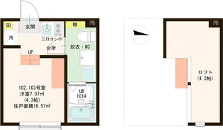 ハーモニーテラス青井X【1階】の間取り