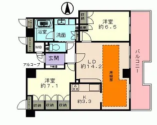 岐阜シティタワー43(スカイアークス)【38階】の間取り