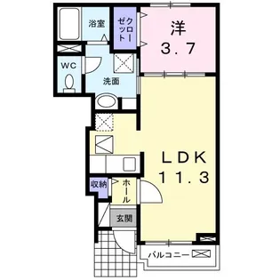 ハーベストフィールド・H C【1階】の間取り