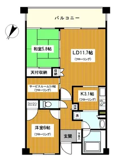 CASSIA横濱ガーデン山【6階】の間取り