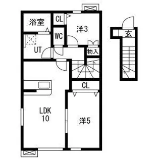 grand parace(グランドパレス)奥州III【2階】の間取り