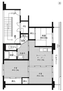 ビレッジハウス滝沢大崎1号棟【5階】の間取り
