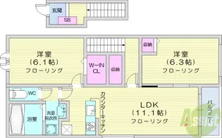 ブレスサイドヒルズJ【2階】の間取り