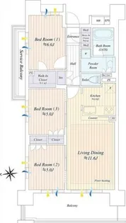 スカイクレストビュー西葛西【6階】の間取り