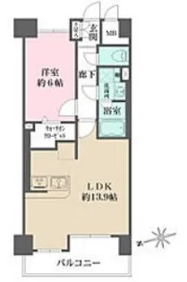 ザ・パークハビオ日本橋馬喰町【10階】の間取り