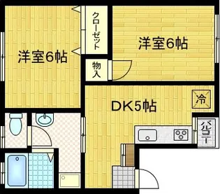 第1秋本ハイツ【2階】の間取り