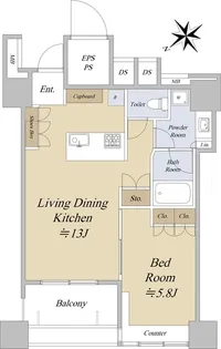 パークホームズ武蔵小山【8階】の間取り