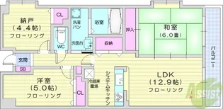 ボヌールガーデン八乙女【3階】の間取り