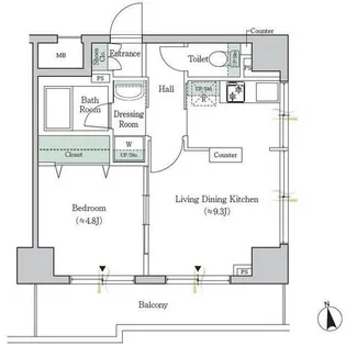ONE ROOF FLAT TOGOSHI【9階】の間取り