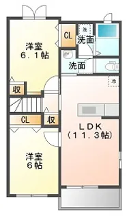 クレメント【2階】の間取り