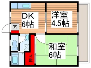 ベルハイツ入間【1階】の間取り