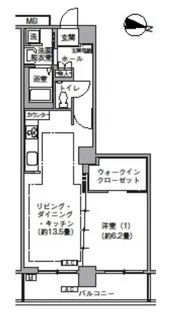 トリニティー芝浦【13階】の間取り