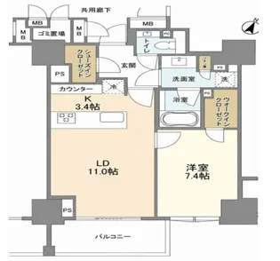 プレミスト六番町【4階】の間取り