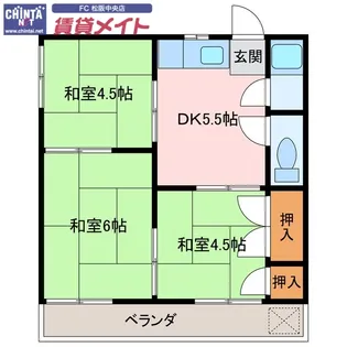コーポきよみず【2階】の間取り