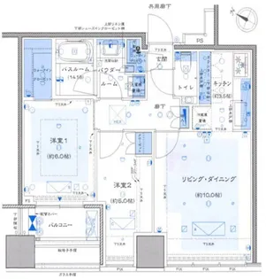 プレミストタワー白金高輪【31階】の間取り