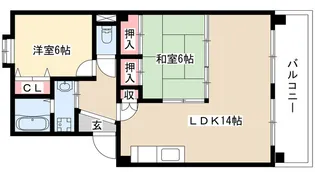 ベルシャトーまき【2階】の間取り