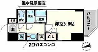 W-STYLE難波【13階】の間取り