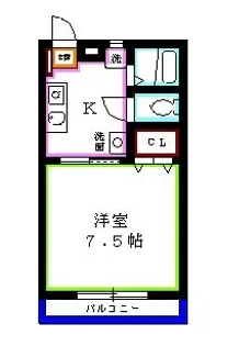 コーポフクホウ【1階】の間取り