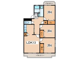 エスポワール橘【3階】の間取り