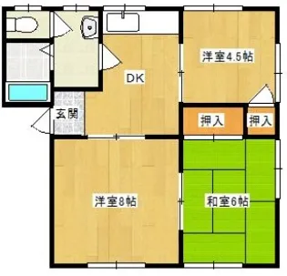 ●ハイツ赤坂【2階】の間取り