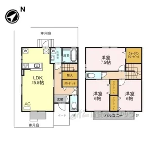 榮タウンハウス【1階】の間取り