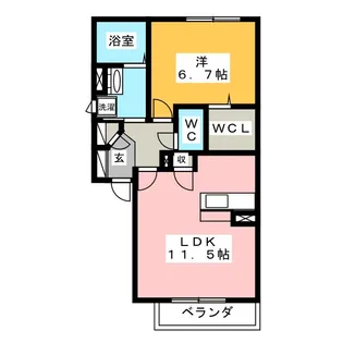 ルシアン A棟【1階】の間取り