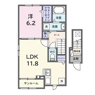 カーサ・ルナ【2階】の間取り