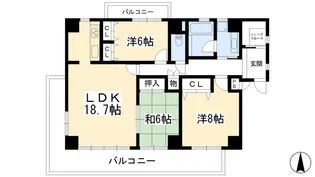 コンチネンタルヒロ【3階】の間取り