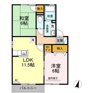ピュア A棟【2階】の間取り