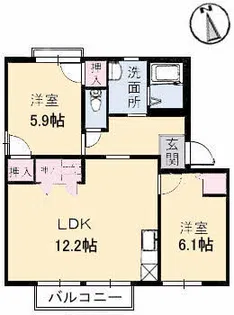 フロンティア彩【2階】の間取り