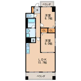MAPLE ANEST SHINSAKAE【2階】の間取り