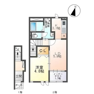 ベル・フルール【2階】の間取り
